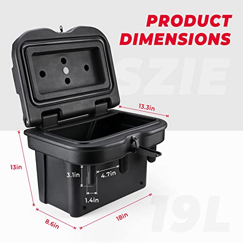 KEMIMOTO UTV - Caja de almacenamiento compatible con Polaris Ranger 500 570 900 1000/XP General 1000 4 2016 2017 2018 2019 2020 2021 2022 2023, caja de almacenamiento de carga de polietileno de baja densidad