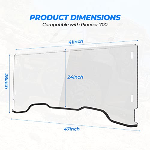 kemimoto Parabrisas delantero compatible con Pioneer 700