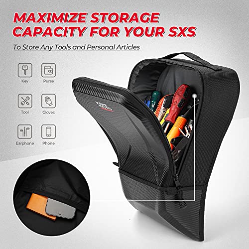 KEMIMOTO X3 Bolsa de almacenamiento X3 mejorada, bolsa de almacenamiento de hombro central, caja de consola entre asiento compatible con Can Am Maverick X3 MAX XRS XDS Turbo R RR 2017 2018 2019 2020 2021 2022 2023