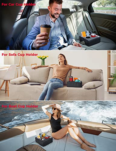 KEMIMOTO Organizador de asiento trasero de coche, bandeja para sofá, bandeja para cama, bandeja para barco, bandeja para recámara, para bebidas, aperitivos, control remoto
