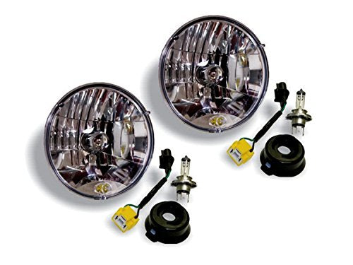 KC HiLiTES 42302 H4 Kit de conversión de faros delanteros para Jeep JK, cromo, tamaño: 7 pulgadas de diámetro