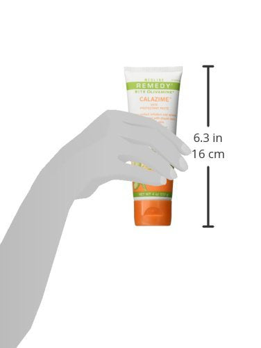 Medline Remedy Olivamine 4 Ounce Calazime Skin Protectant Paste Cream, used with dry chapped skin from diaper rash, incontinence, dermatitis, psoriasis, burns, bites, or rash (Pack of 3)