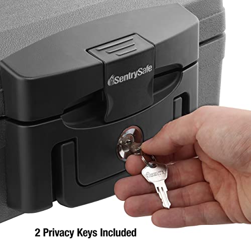 SentrySafe H0100 - Caja Impermeable ignífuga con Cerradura de Llave, 0.17 pies cúbicos, Color Negro