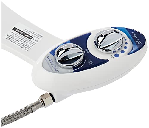 Luxe Bidet Neo 120 (Elite Series) - Boquilla autolimpiante - Accesorio mecánico no eléctrico para inodoro de bidé con válvulas de grifo fuertes y mangueras de metal