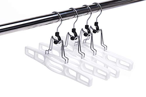 Juego de 10 perchas para falda de alta calidad, juego de 10 piezas para colgar falda delgada con abrazadera, juego de 10 piezas para pantalones cortos con cierre de bloqueo resistente, juego de perchas de mezclilla de calidad multiusos