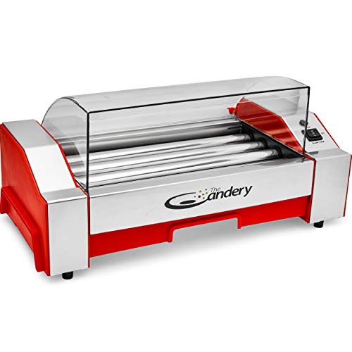 The Candery - Rodillo eléctrico para perros calientes, máquina para cocinar salchichas - 6 capacidad para perros calientes, máquina para perros calientes para niños y adultos