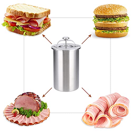 Máquina de jamón de acero inoxidable, prensa de carne con termómetro y 20 bolsas de cocina, olla de jamón a presión para carne casera
