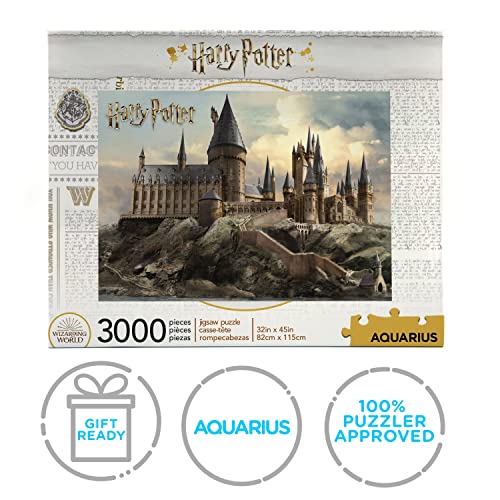 AQUARIUS Harry Potter Puzzle Hogwarts Castle (Rompecabezas de 3000 Piezas) – Producto Oficial de Harry Potter y coleccionables, sin deslumbramiento, Ajuste de precisión, 32 x 45 Pulgadas