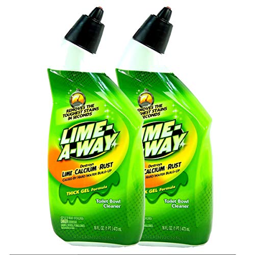 LIME AWAY Limpiador de inodoro con fórmula de gel grueso, 16 onzas, paquete de 2