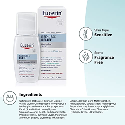 Home Comforts Eucerin Enrojecimiento Socorro Daily Perfecting Loción Amplio Espectro SPF 15 1,7 Onza