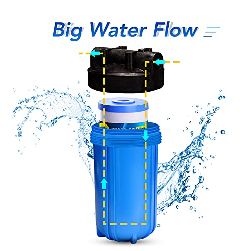 ICEPURE Filtro de agua para toda la casa de 5 micras, 10 x 4.5 pulgadas, compatible con GE FXHTC, GXWH40L, RFC-BBSA, W50PEHD, GXWH35F, GNWH38S, Dupont WFHD13001, R50-BB, paquete de 2