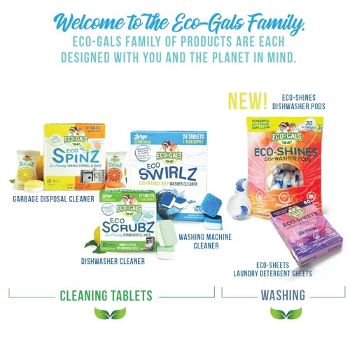 Eco-Gals Eco Swirlz - Limpiador de lavadora, 24 unidades
