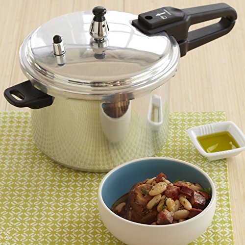 IMUSA USA A417-80801W Stovetop Aluminum Pressure Cooker 7.0-Quart,Silver