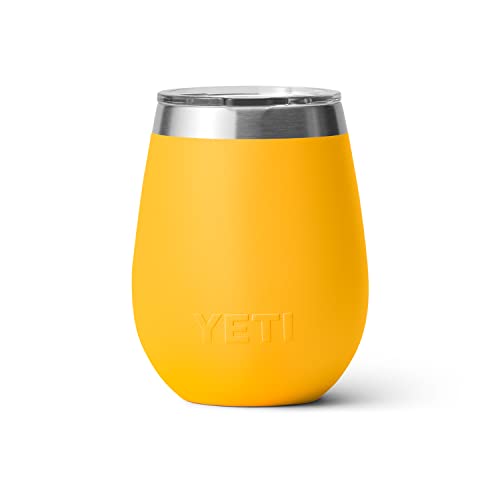 YETI Rambler - Vaso de vino de 10 onzas, aislado al vacío, acero inoxidable con tapa MagSlider