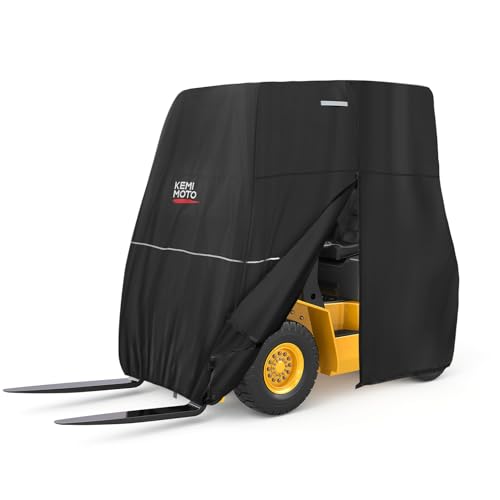 KEMIMOTO Funda para carretilla elevadora, cubierta de almacenamiento para carretillas elevadoras laterales con cierre resistente, 420D, Oxford compatible con carretillas elevadoras de hasta 8000 libras, resistente al agua, resistente al viento, accesorios