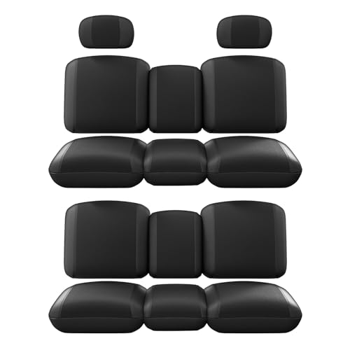 KEMIMOTO - Fundas de asiento UTV, impermeable, repelente al agua, juego de funda de asiento UTV con funda para reposacabezas compatible con Can Am Defender Max HD8/HD9/HD10 2017 – 2024 todos los modelos