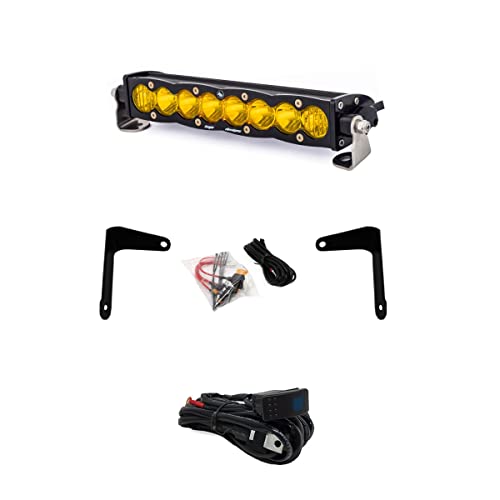 Baja Designs S8 - Kit de Luces LED de Montaje en Barra de Choque de 10 Pulgadas para Can-Am Maverick X3 2017-22 UTV (conducción/combinación; Lente ámbar)
