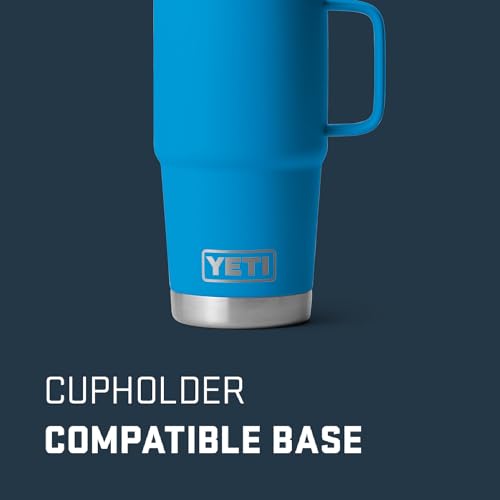 YETI Rambler - Taza de viaje de 20 onzas, acero inoxidable, aislada al aspiradora con tapa fuerte, color azul, 21071502675