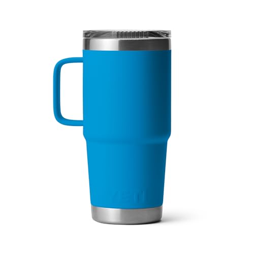 YETI Rambler - Taza de viaje de 20 onzas, acero inoxidable, aislada al aspiradora con tapa fuerte, color azul, 21071502675