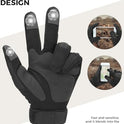 kemimoto Guantes tácticos para hombres, guantes de combate con visualización táctil con nudillos duros para trabajo al aire última intervensión, deportes, motocicleta, ciclismo, entrenamiento táctico, airsoft, paintball, tiro, caza, senderismo, camping, e