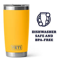 YETI Rambler - Vaso aislado al vacío de 591 ml, acero inoxidable con tapa MagSlider