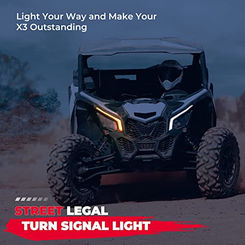 kemimoto Luces de colmillo X3 RGB, X3 montaje de luz frontal distintiva, X3 DRL iluminación compatible con Can Am Maverick X3 XDS XRS Max Turbo R 2017 2018 2019 2020 2021 2022 2023