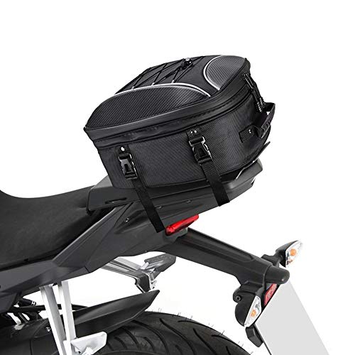 KEMIMOTO - Bolsa trasera para motocicleta, de doble uso, impermeable, para asiento trasero de motocicleta, bolsa de equipaje con 6 correas, bolsa de almacenamiento expandible