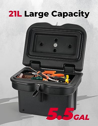 KEMIMOTO 2023 - Caja de almacenamiento para cama compatible con Polaris Ranger 1000 XP 900 800 700 570 500, Polaris General 1000 Caja de carga dura de 21 litros, accesorios para cama