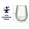 YETI Rambler - Vaso de vino de 10 onzas, aislado al vacío, acero inoxidable con tapa MagSlider
