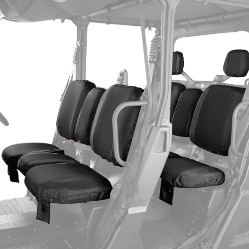 KEMIMOTO - Fundas de asiento UTV, impermeable, repelente al agua, juego de funda de asiento UTV con funda para reposacabezas compatible con Can Am Defender Max HD8/HD9/HD10 2017 – 2024 todos los modelos