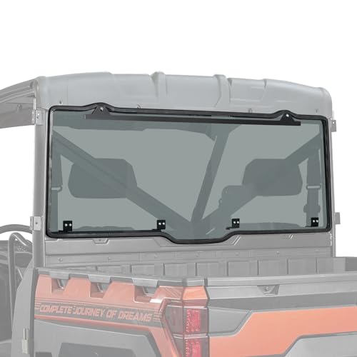 KEMIMOTO - Luz de ventana trasera con tinte ahumado duro compatible con Polaris Ranger XP 1000/Crew 2017-2023, Ranger 1000/Crew, 2013-2019 Polaris Ranger XP 900/Crew reemplazo para parabrisas trasero #2879013 UTV