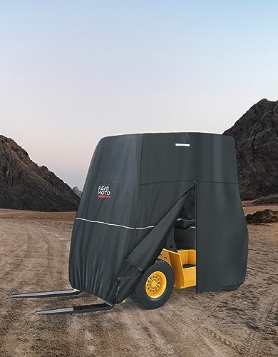 KEMIMOTO Funda para carretilla elevadora, cubierta de almacenamiento para carretillas elevadoras laterales con cierre resistente, 420D, Oxford compatible con carretillas elevadoras de hasta 8000 libras, resistente al agua, resistente al viento, accesorios
