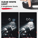 KEMIMOTO - Espejo retrovisor UTV con luz incorporada, batería recargable incorporada, espejo UTV ajustable de 360 ° para barra enrollable de 1.6-2 pulgadas, compatible con Polaris RZR Mule