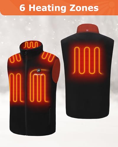 Venustas - Chaleco térmico de forro polar para hombre con batería de 7.4 V, chaleco eléctrico ligero aislado