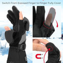 KEMIMOTO - Guantes calefactados para hombres y mujeres, guantes de pesca con hielo, batería eléctrica recargable, 2 unidades, calentador de manos de 7.4 V, para invierno, motocicleta, esquí, snowboard, caza, camping