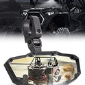 KEMIMOTO - Espejo retrovisor UTV con luz incorporada, batería recargable incorporada, espejo UTV ajustable de 360 ° para barra enrollable de 1.6-2 pulgadas, compatible con Polaris RZR Mule