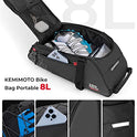 KEMIMOTO - Bolsa trasera para bicicleta, bolsa de maletero, bolsa de PVC impermeable, para bicicleta, alforja para bicicleta de montaña, de carretera universal, bolsa de 8 L, para compras, viajeros y ciclismo