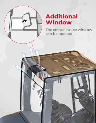 KEMIMOTO - Cubierta transparente para carretilla elevadora – PVC impermeable para protección UV, cubierta resistente con ajuste universal, 61 pulgadas/parte superior 51 pulgadas de largo x 41 pulgadas de ancho x 51 pulgadas de alto, se adapta a capacidad