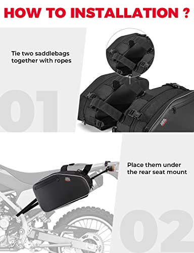 KEMIMOTO - Alforjas de motocicleta de 24 l de gran capacidad con cubiertas de lluvia para motocicleta, moto de motocross, carreras de montaña, todoterreno, accesorios de motocicletas