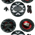 BOSS CH6530 - Altavoces coaxiales de audio para coche (6,5 cm, 3 vías, 600 W), color rojo