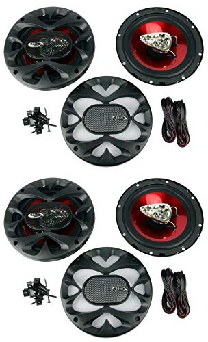 BOSS CH6530 - Altavoces coaxiales de audio para coche (6,5 cm, 3 vías, 600 W), color rojo