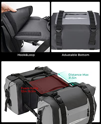 Kemimoto Alforjas de motocicleta impermeables de PVC 50L