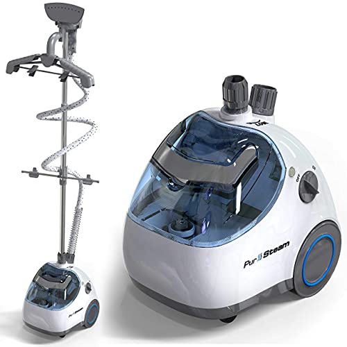 PurSteam Vaporizador de Ropa, Potente vaporizador de Tela Resistente con Cepillo para Polvo de Tela y Colgador de Ropa, Perfecto para esterilizar y desinfectar