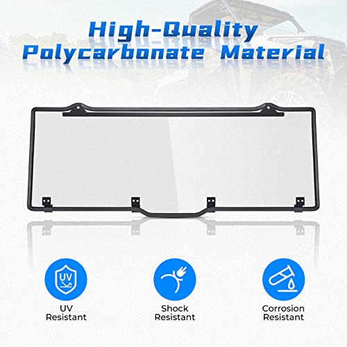 KEMIMOTO - Luz de ventana trasera con tinte ahumado duro compatible con Polaris Ranger XP 1000/Crew 2017-2023, Ranger 1000/Crew, 2013-2019 Polaris Ranger XP 900/Crew reemplazo para parabrisas trasero #2879013 UTV