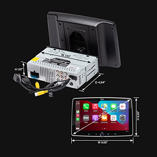 BOSS Audio Systems BVCP9700A-C - Sistema estéreo de Coche - Apple CarPlay, Android Auto, 7 Pulgadas Doble DIN, visualización táctil, Audio Bluetooth y Unidad Principal de Llamadas, Receptor de Radio,