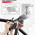 KEMIMOTO - Espejo retrovisor UTV con luz incorporada, batería recargable incorporada, espejo UTV ajustable de 360 ° para barra enrollable de 1.6-2 pulgadas, compatible con Polaris RZR Mule