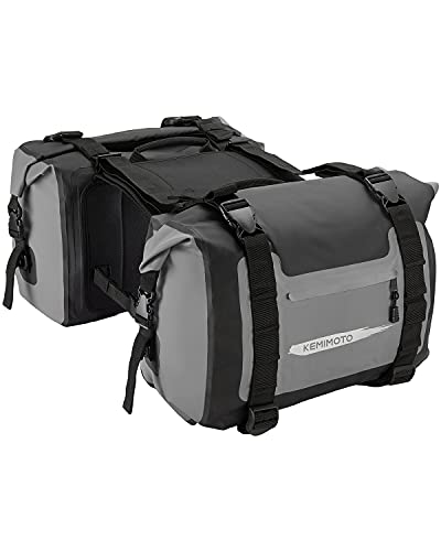 Kemimoto Alforjas de motocicleta impermeables de PVC 50L