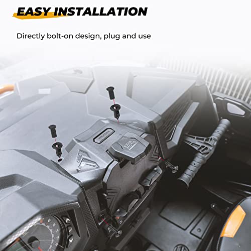 KEMIMOTO - Caja de almacenamiento para dispositivo eléctrico con GPS compatible con Polaris RZR XP Turbo RZR XP 1000 RZR para tablet de 2019-2023, soporte para teléfono, soporte de navegación con