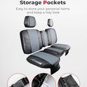 KEMIMOTO UTV - Fundas de asiento de piel, repelente al agua, juego de cojines de asiento UTV con funda para reposacabezas compatible con Can Am Defender delantero, dos puertas, fundas de asiento de banco divididas