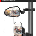 KEMIMOTO - Espejos laterales de aluminio UTV, se adapta a barra enrollable de 1.75"-2" con parabrisas, compatible con Polaris RZR Turbo XP1000 Can Am Talon Kawasaki, espejos laterales reemplazables